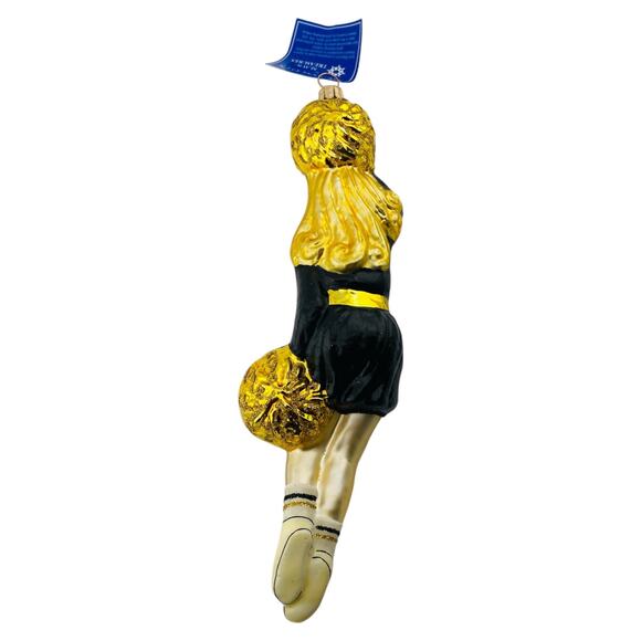 Glasscots Christmas Ornament Georgia Tech GT Cheerleader Figurine Glass - MIB - Picture 3 of 9